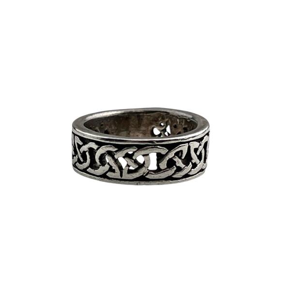 Sterling Silver Size 6 Celtic Knot Band Ring - Picture 1 of 12